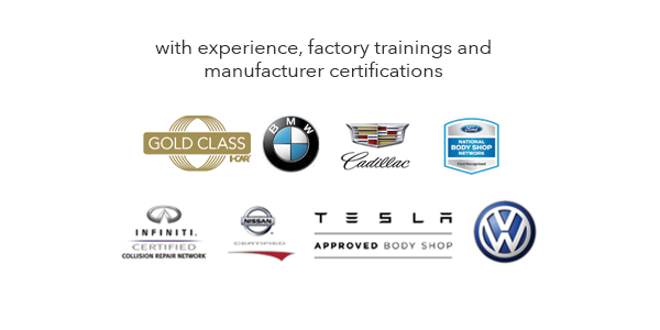 Certified Collision of Long Island in Freeport, NY is a high end independent Tesla Trained and Certified body shop in NYC, and also Volkswagen, Acura Honda, Nissan Infiniti, Fiat Chrysler Jeep, and Ford F150 aluminum certified.