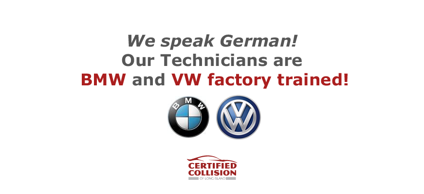 Certified Collision of Long Island in Freeport, NY is a high end independent BMW factory trained body shop in Long Isand, and also Tesla, Acura Honda, Nissan Infiniti, and Ford F150 aluminum certified.